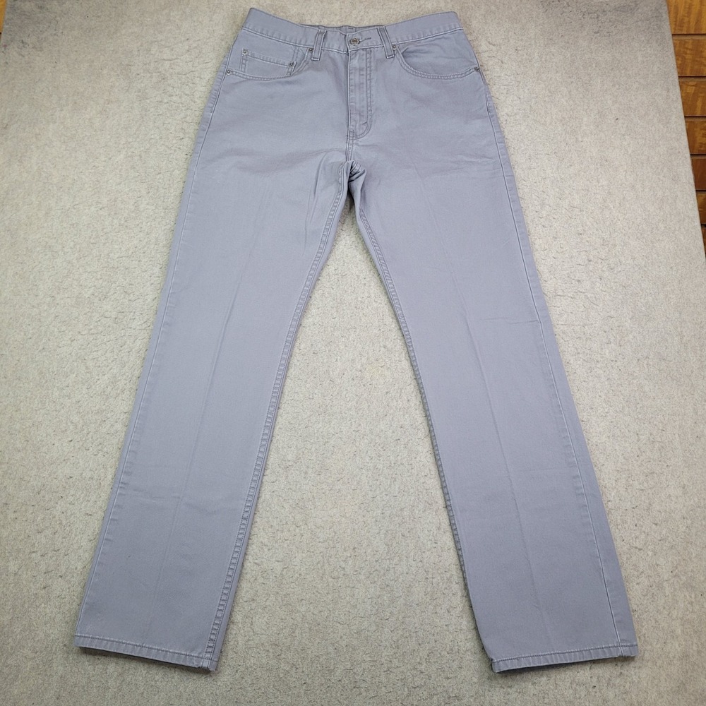Vintage Levis 505 Jeans Gray Pants Mens 32x34 Batwing Y2K Straight Leg Reg Fit - Picture 3 of 11